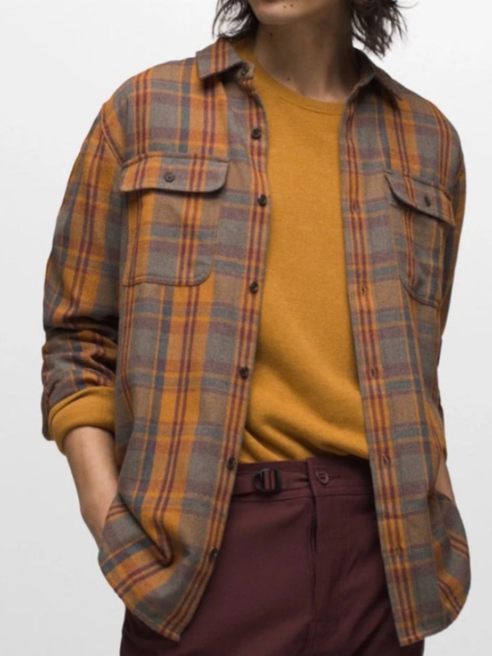 Prana Classic Plaid Flannel Westbrook Shirt, Size XXL